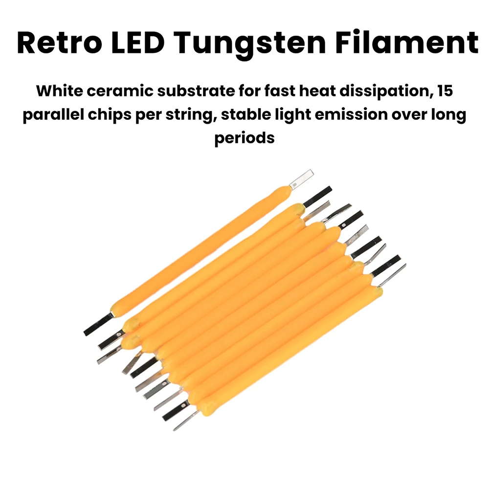 

10pcs LED Filament 38mm LED COB Edison Bulb Home Decoration Light Source Wedding Oarty Camping white/yellow Diode DIY DC2.7-3.1V