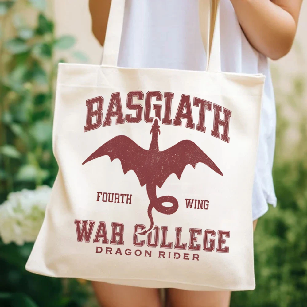 Bas giath War College Einkaufstaschen vierten Flügel Drachen reiter Frauen Handtaschen Fantasy Reader Einkaufstasche Rebecca Yarros Tasche für Frauen