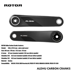 Rotor ALDHU CARBON CRANKS 165 mm | 170 mm | 172.5 mm | 175 mm Sizes Carbon Material