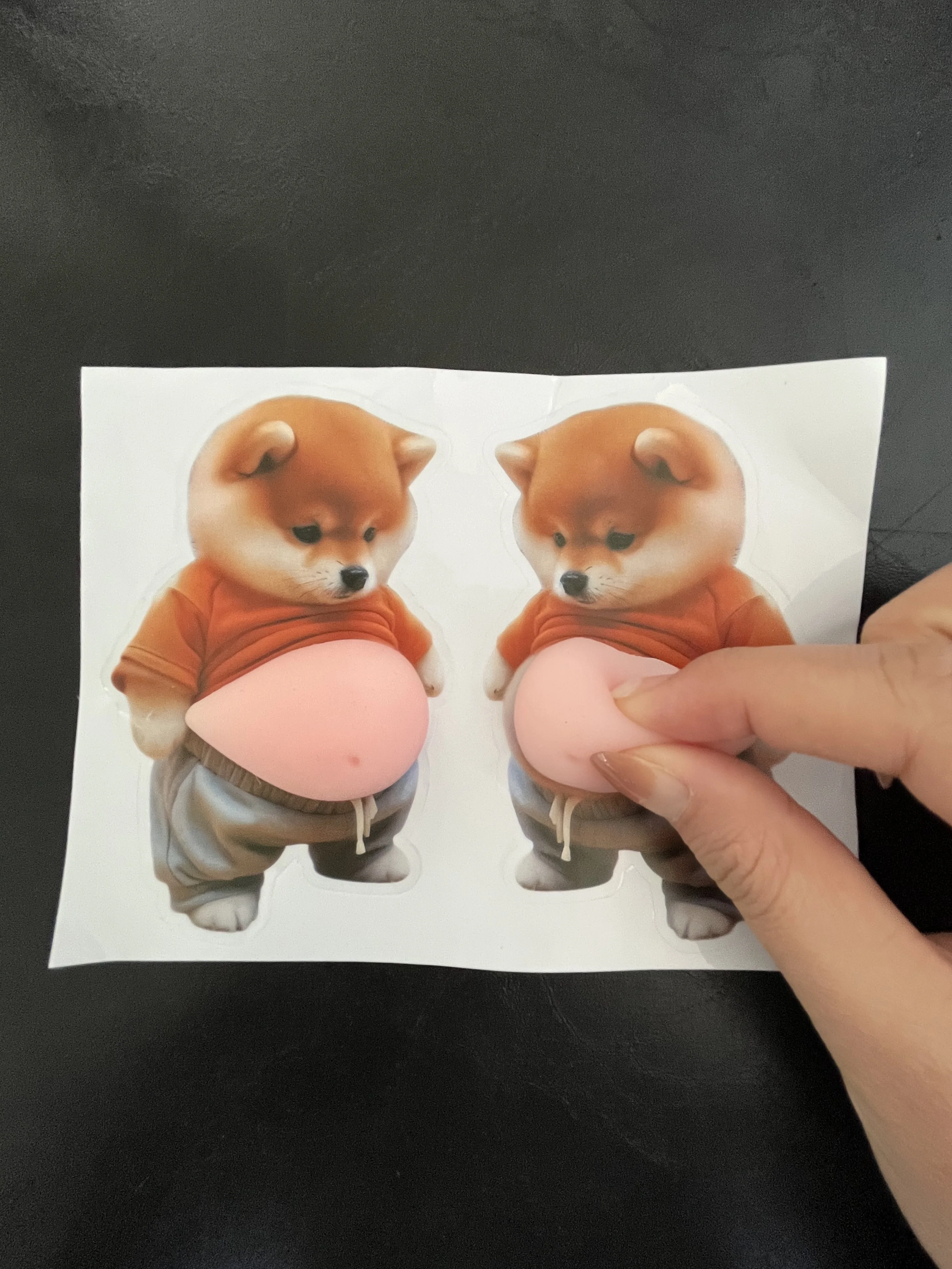 2 قطعة ملصقات شيبا إينو ثلاثية الأبعاد فائقة النعومة من السيليكون واقي مصد السيارة والأثاث ملصقات مضادة للتصادم، سيليكون ذاتي اللصق