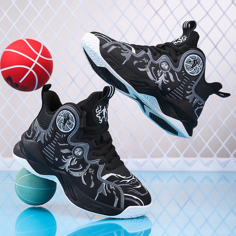 

Kids Basketball Shoes Non-slip Breathable Basketball Training Sneakers Lace-up Boys Girls Sports Shoes Children‘s Running Shoes