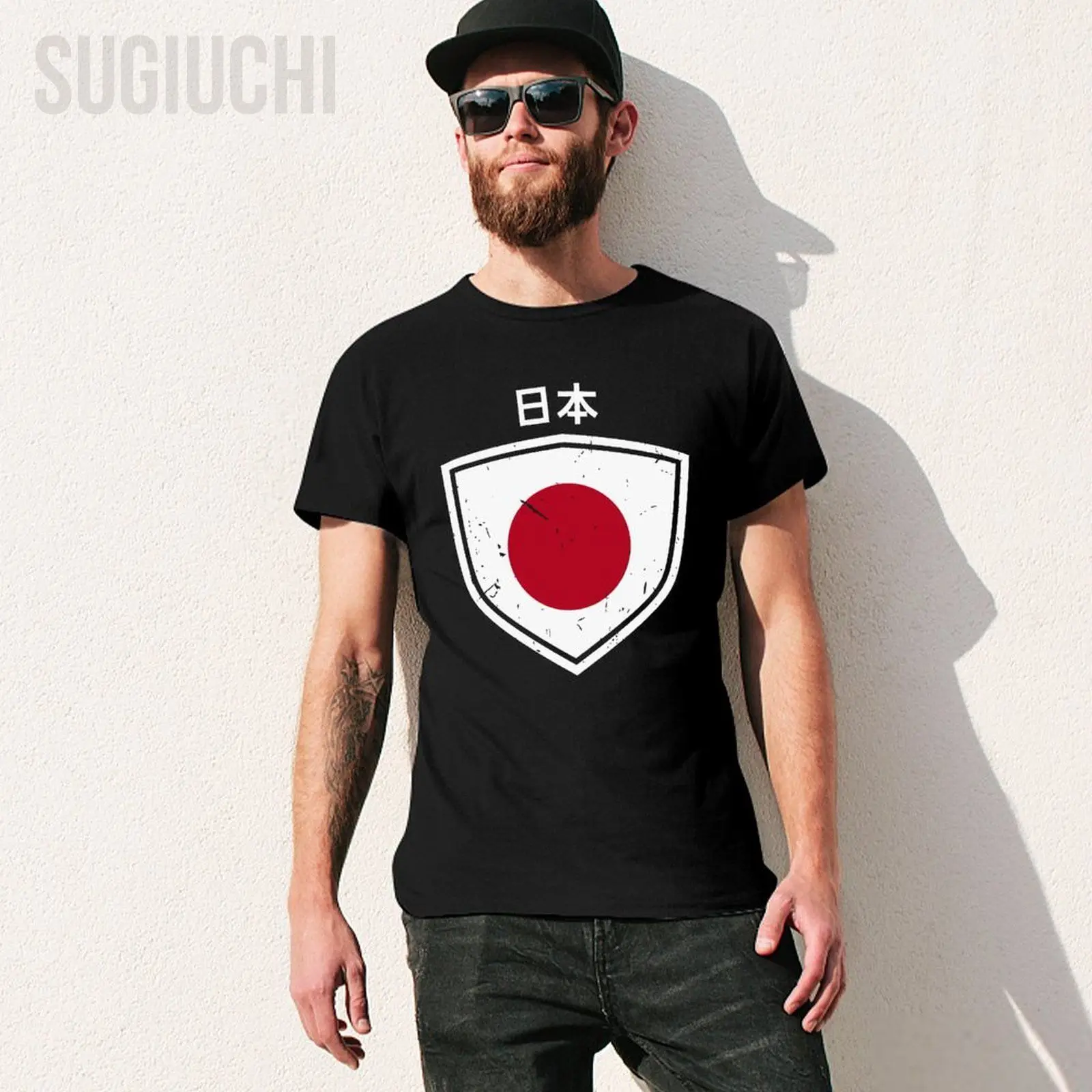Men Japan Japanese Flag Shield Tshirt Tees O-neck T Shirts Women Boys 100% Cotton Short T-Shirt Unisex All Seasons