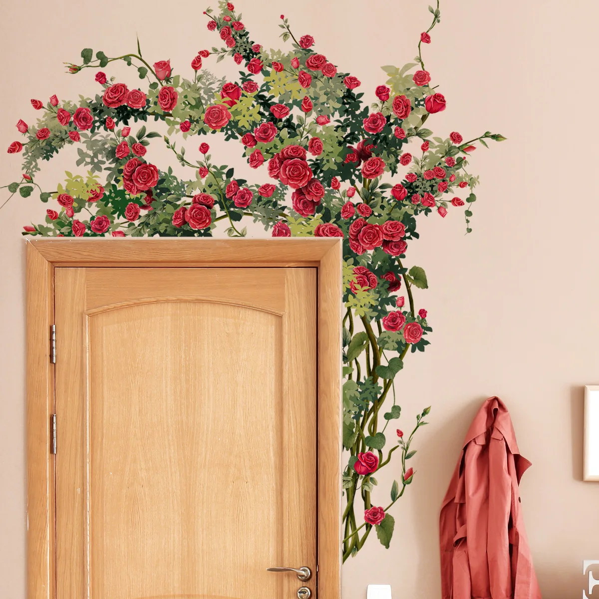 Valentine's Day New Rose Vine Door Frame Home Decoration Wall Sticker Self-adhesive
