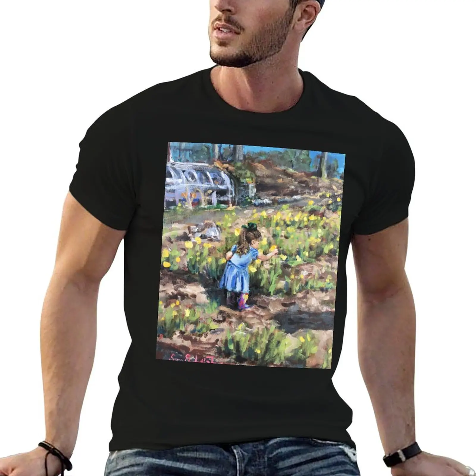 Picking Daffodils T-Shirt Lightweight Cooling Short Sleeve Tee