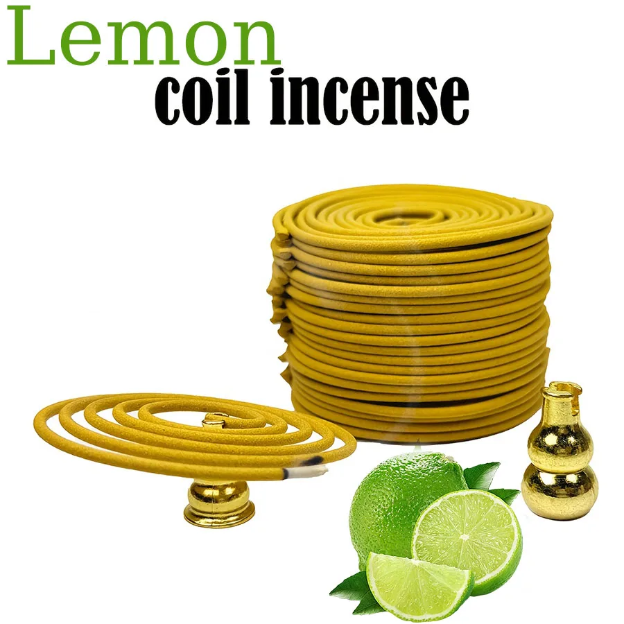 22/50/100 Circle Lemon Fragrance Spiral Incense Pan Fragrance with Gourd Fragrance Insertion, Lemon Fragrance Fills the House