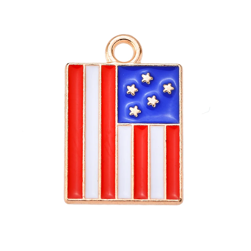 21 Estilos EUA Independence Day Flag Alloy Pendant Charme para Fazer Jóias DIY Brincos das Mulheres Pulseira Acessórios Presentes do Partido