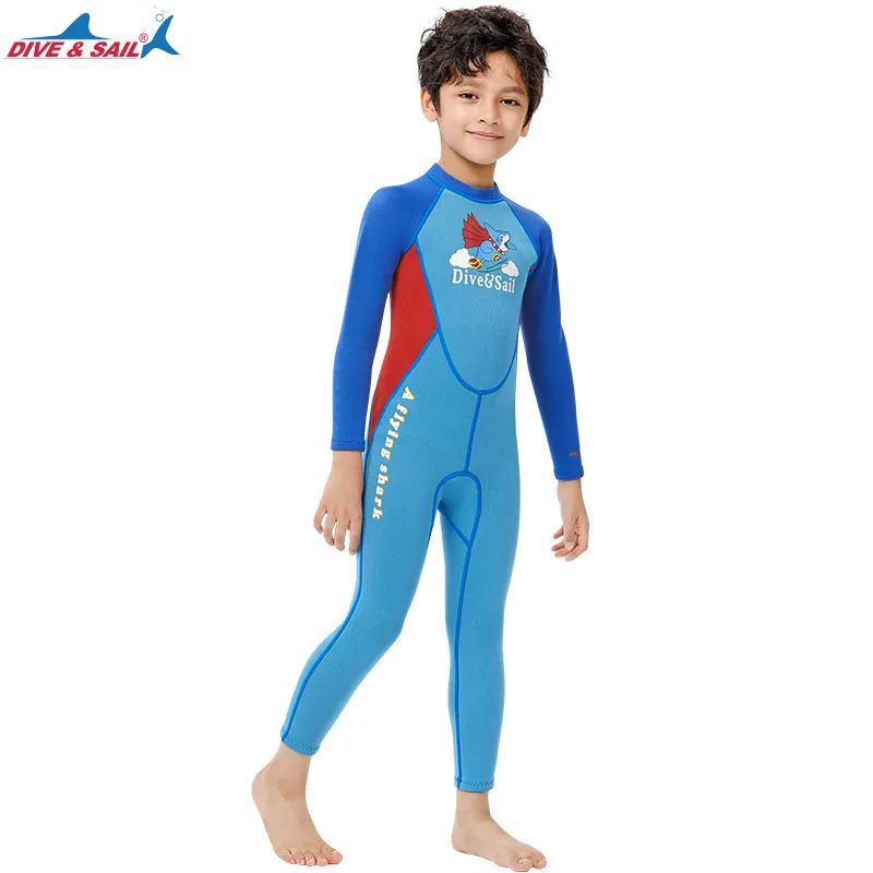 

Children's diving suit2.5MMWarm Piece Surf Clothing Long Sleeve Snorkeling Thickened Cold Protection Swimming Suit