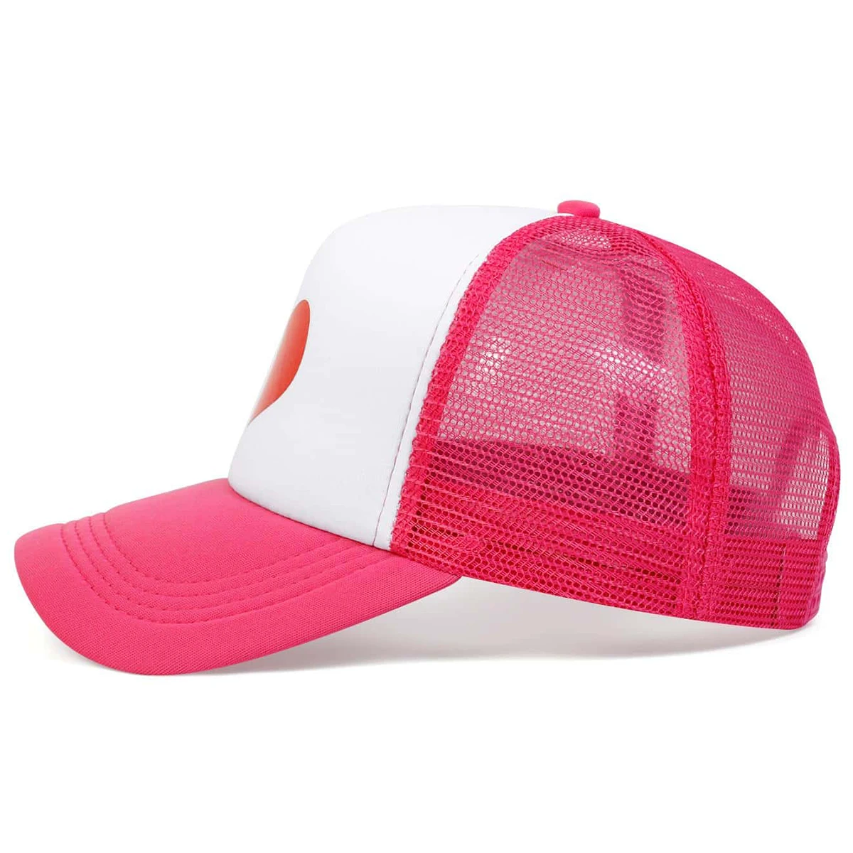 Unisex Love Printing Rose Red Baseball Net Caps Spring and Summer Outdoor Adjustable Casual Hats Sunscreen Hat