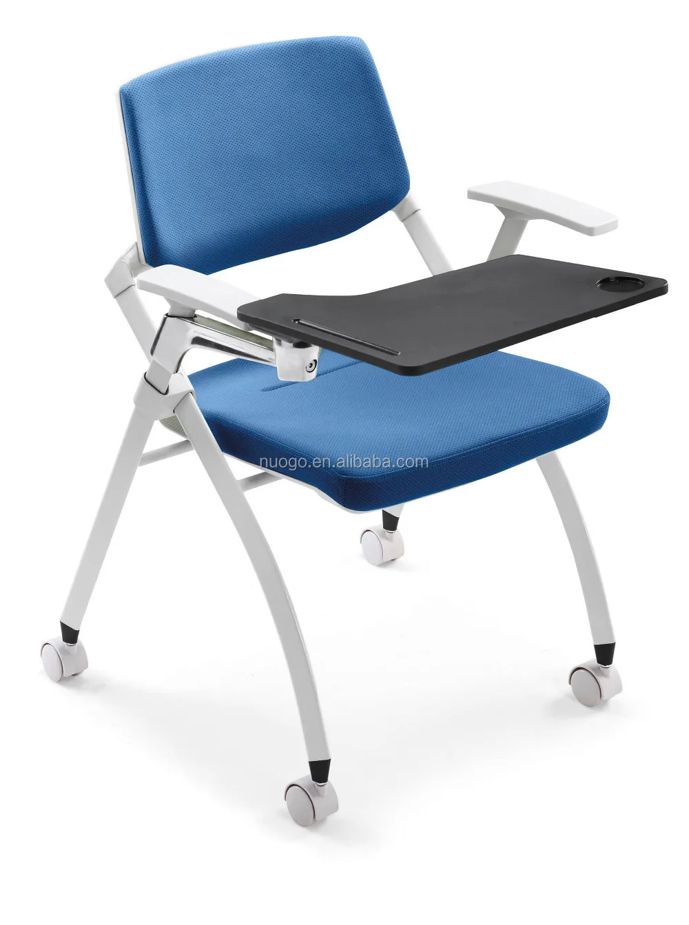 School office hotel project folding seat metal training chair with writing pad