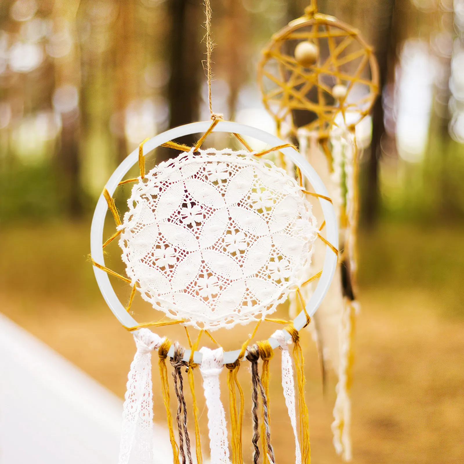 20Pcs Dreamcatcher Ring White Plastic Circles Premium Craft Hoops for DIY Mandalas Macrame Wall Hanging Accessories
