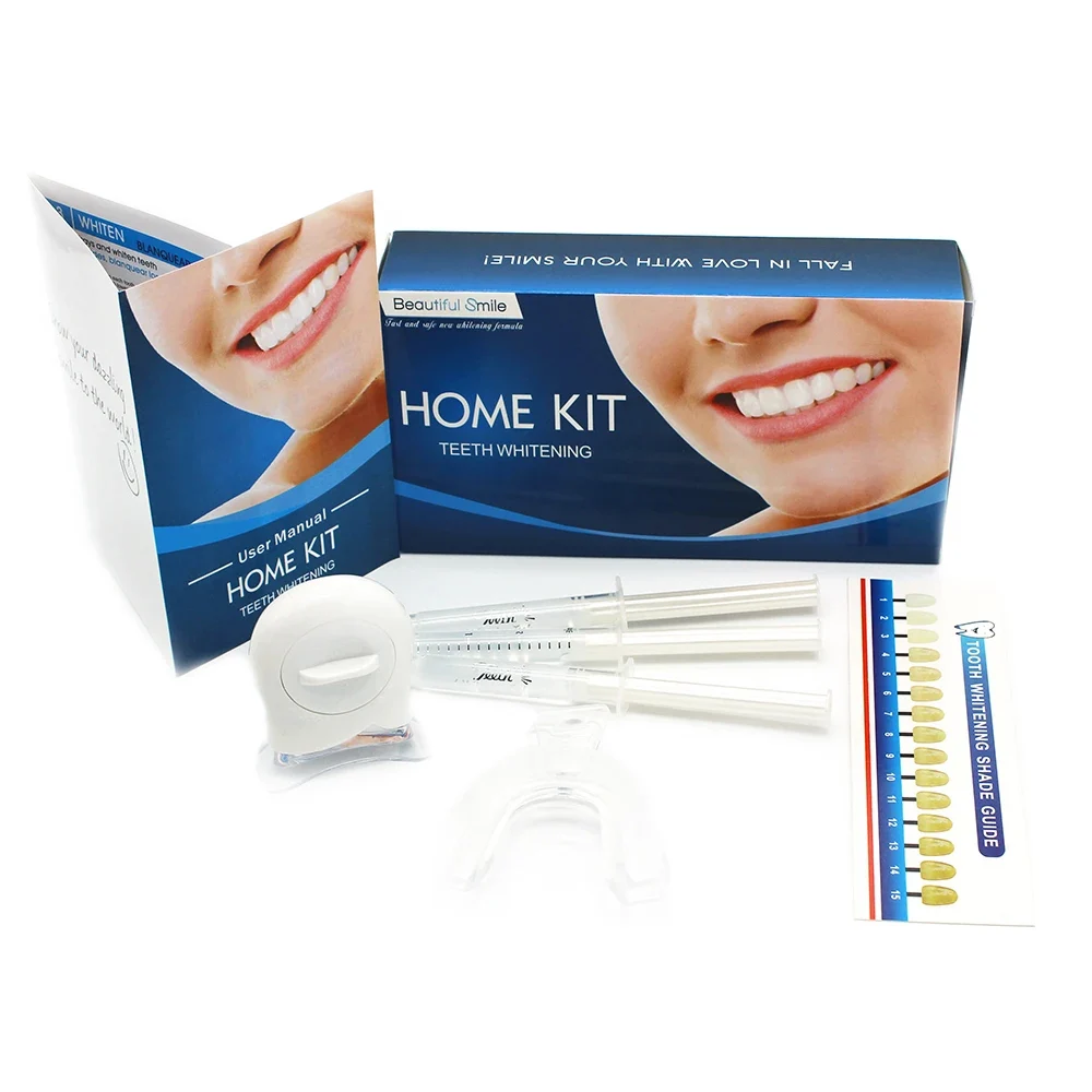 Teeth Whitening Gel Dental Whitening Kit PAP Tooth Whitener with LED Blue Lights Bleaching Gel 3pcsX3ml