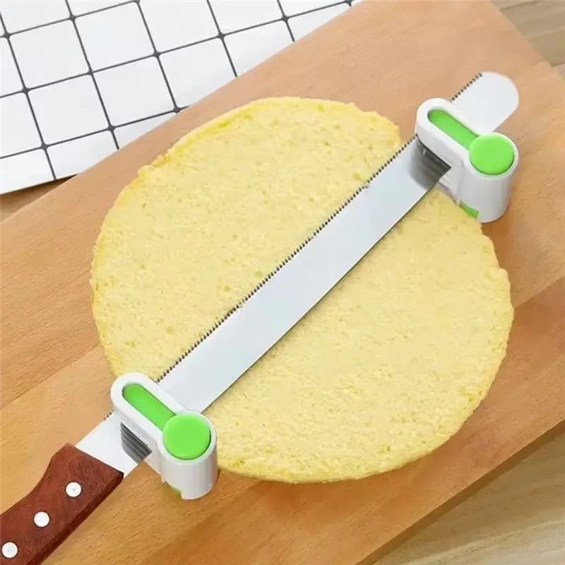 J1UL1N 2Pcs/Set Cake Slicer Bread Divider Layering Aid Serrated Knife Divider Toast Slice Baking Tool