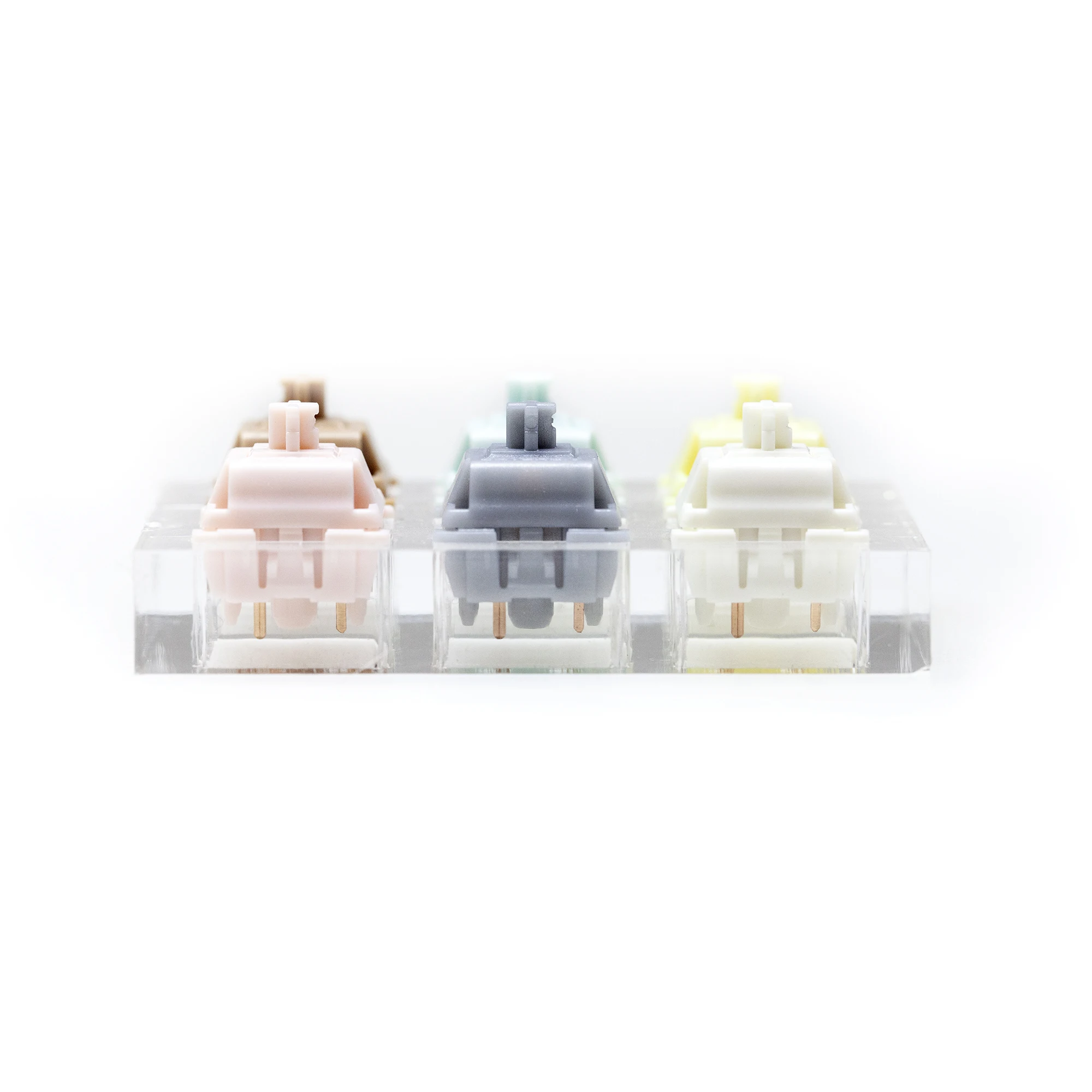 6 Gateron Smoothie switch tester switches with blank keycaps acrylic base for mechanical keyboard Chocolate Mint Banana Silver - view 6
