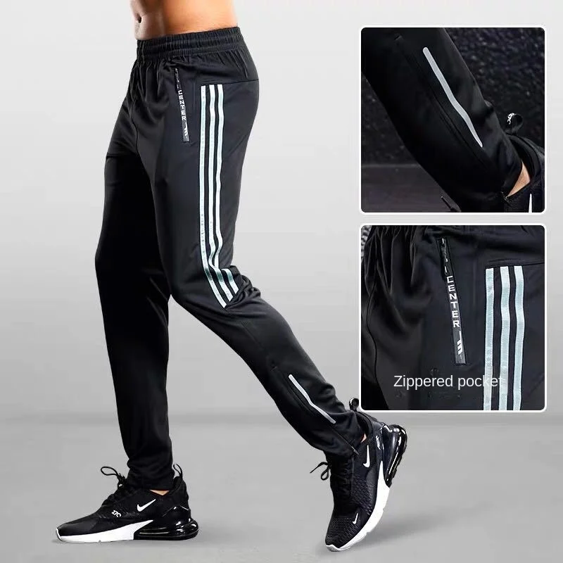 Pantalones deportivos de moda para hombre, pantalones informales de secado rápido, transpirables para correr y fitness, primavera y verano, nuevos