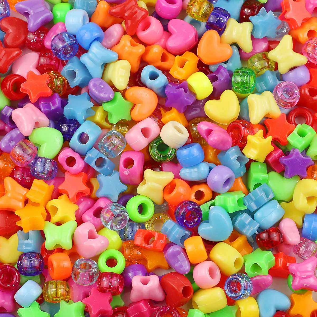 1000 Stuks Multi-gekleurde Groot Gat Pony Kralen Voor Sieraden Maken Diy Kids Ambachten Vriendschap Armbanden Kralen Sleutelhangers Levert