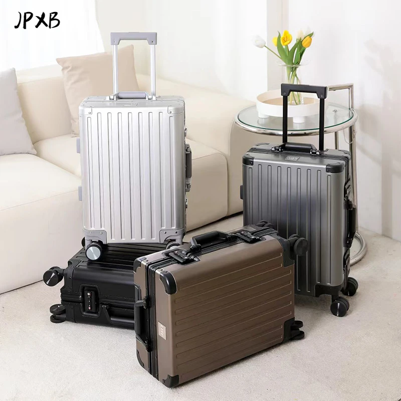 Aluminum Luggage Travel Suitcase Travel Suitcases With Wheels Free Shipping Middle Size Luggage Carry-On 20-Inchfor High-Quality