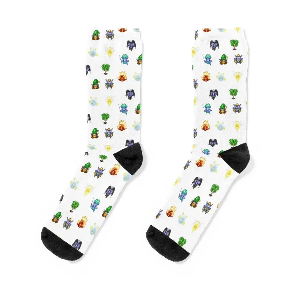 Secret Of Mana Magic Sprites pattern Socks Heating sock Hiking boots Socks Men's Women's