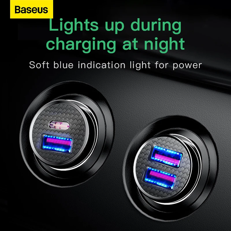 Baseus-USB 자동차 충전기 QC4.0 QC3.0 PD3.0 SCP PPS 5A, 타입 C 30W 고속 USB 충전기, 아이폰 샤오미 휴대폰용, 5 개입