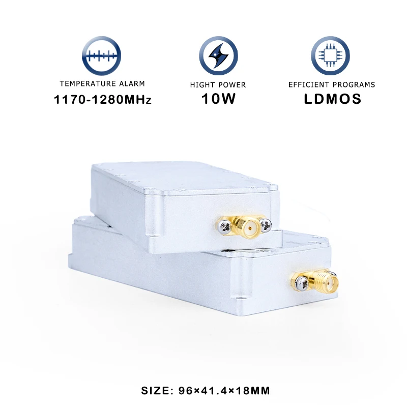 Anti módulo FPV do RF do zangão do UAV que bloqueia o sistema, dispositivo do PA de LDMOS, amplificador de poder, C-UAS Solution, 1170-1280MHz, 10W, 1.2G