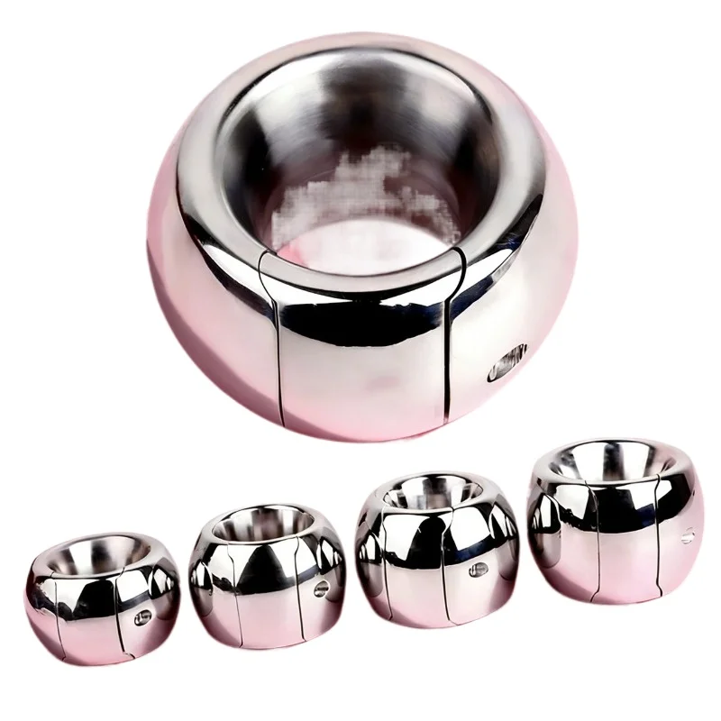 Stainless Steel Ball Stretcher Weighted Scrotum Pendant 4 Sizes Heavy Duty Male Cock Ring, BDSM Bondage Sex Toy for Men Fetish