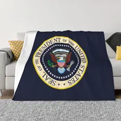 USA President Seal Blanket President Election Vote Wool Throw Blankets Airplane Travel Ultra-Soft Warm Bedspreads