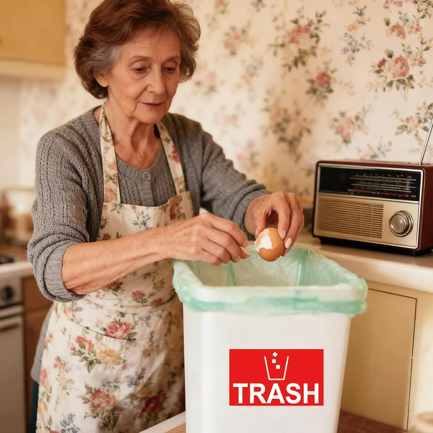 3 x 5 Zoll rote Müllaufkleber, Mülleimer-Klebeetiketten, 250 Stück (groß)