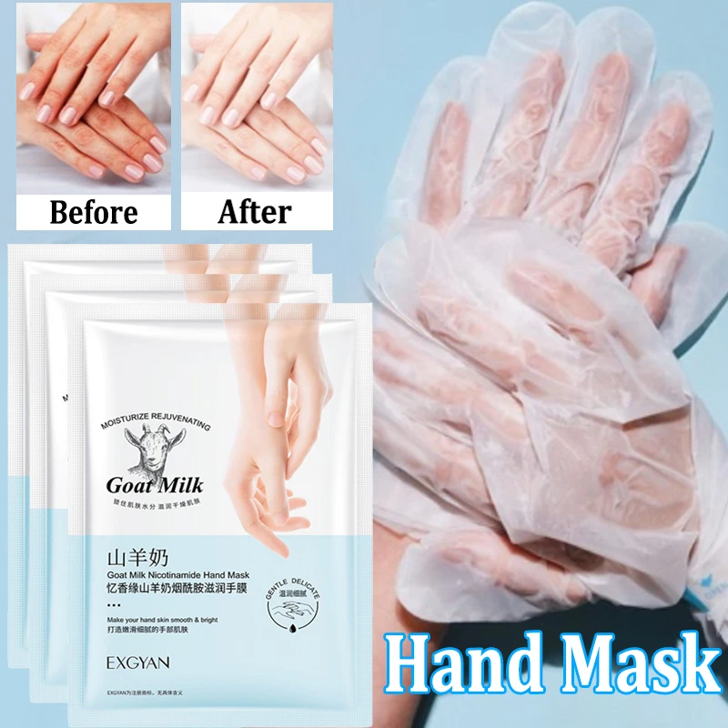 5 Pairs Goat Milk Hand Mask skincare Nourishing Moisturizing Whitening Exfoliating Remove Dead Skin Hands Skin Care Products