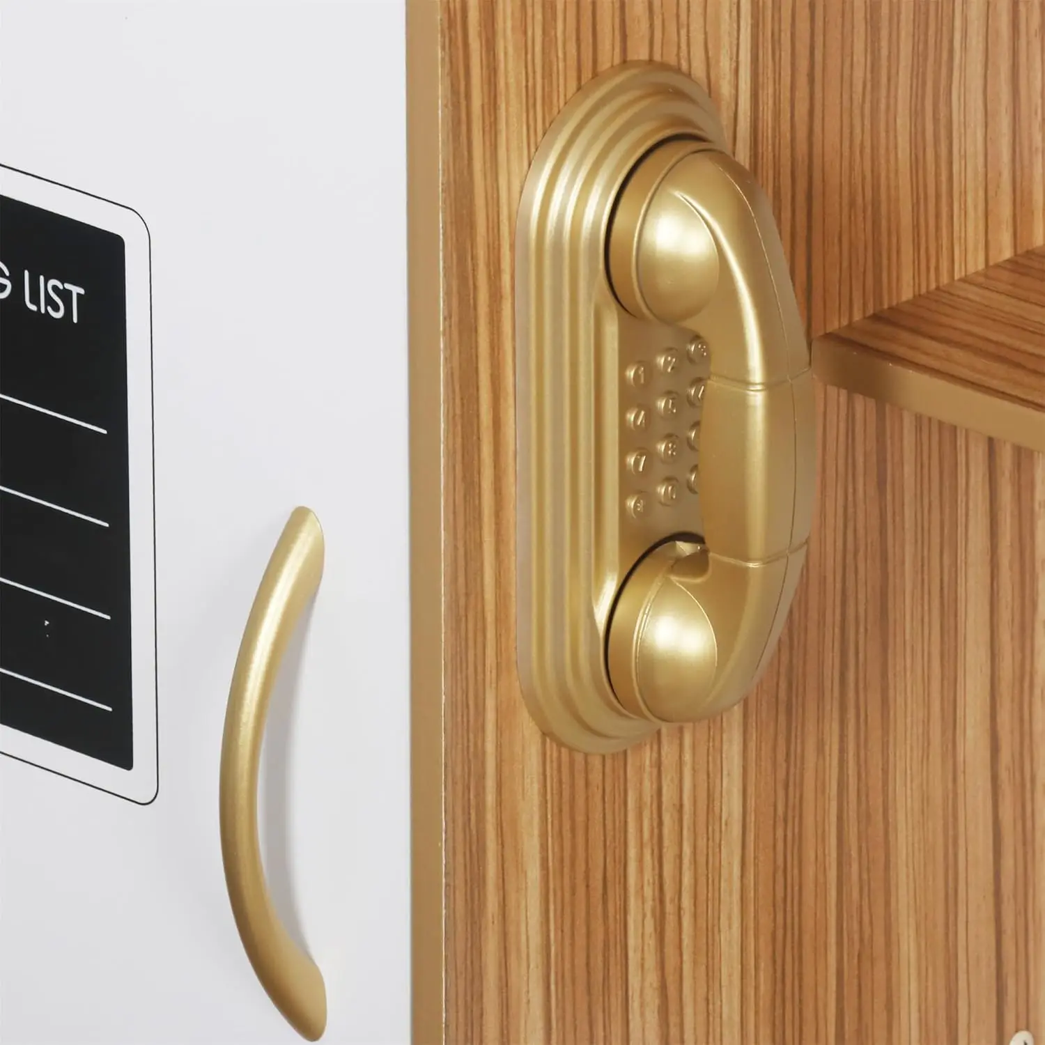 Wooden Play Kitchen Toy Set with Light, Kids Children Pretend Toy Kitchen Playset, Sink Play Toy Oven with Microwave,Toddler Coo