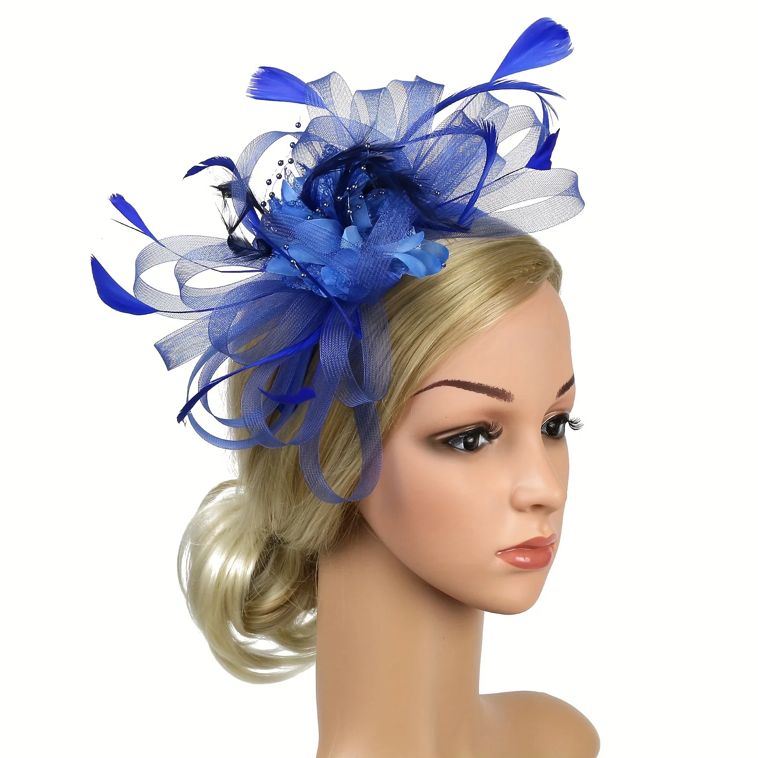 Fascinators Hat Lady Tea Party Headband Flower Cocktail Mesh Feather Hairpin Kentucky Derby Hat Wedding