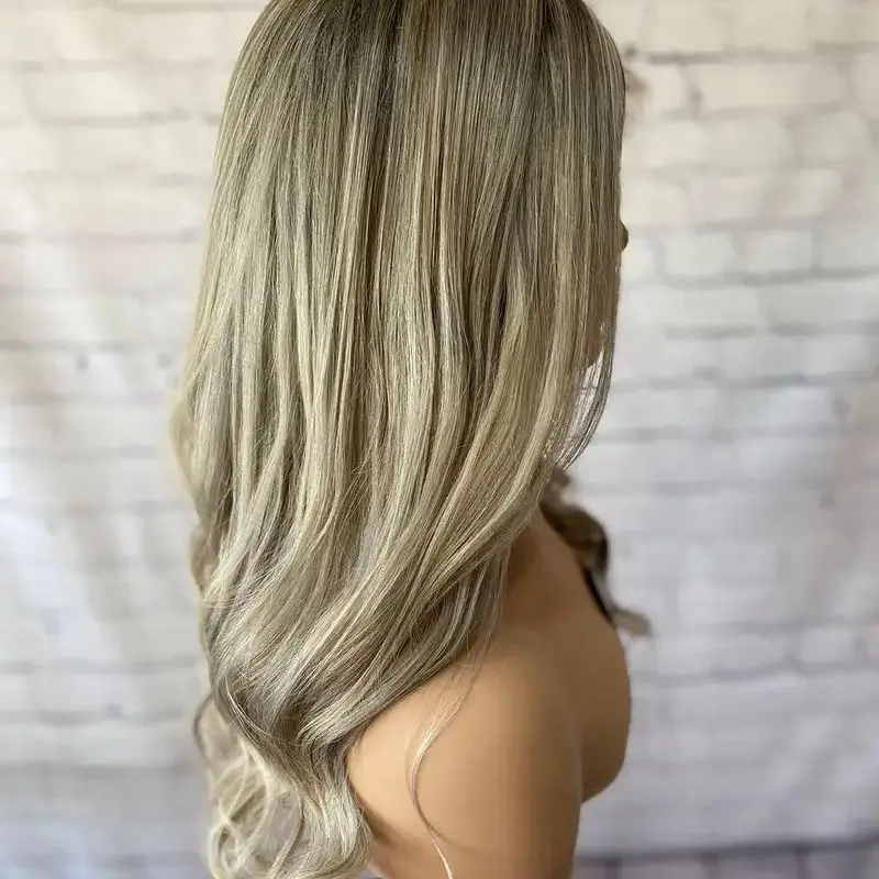 

Роскошные волосы Длинная длина Ombre Карамельно-коричневый парик фронта шнурка Разноцветные свободные волны Бесклеевые парики распродажа Премиум-волокно