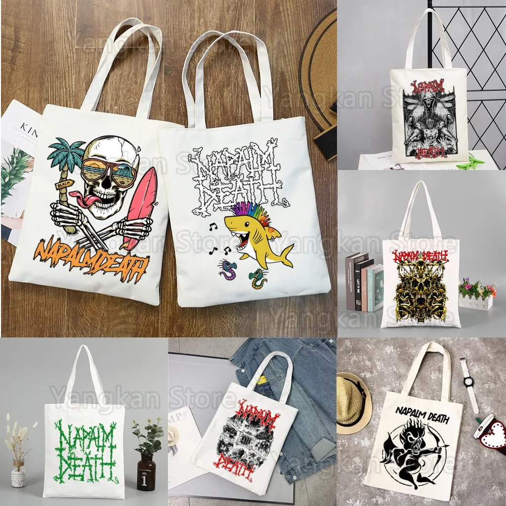 Napalm Death Handbags Hot Selling Fashion Handbag Canvas Bag Tote Ladies Casual Shoulder Bag Reusable Shopping Bags