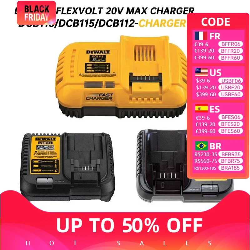 DEWALT DCB1104 DCB118 DCB112 Lithium-Ion Battery Charger Dewalt electric drill charger 220V Lithium Battery Charger