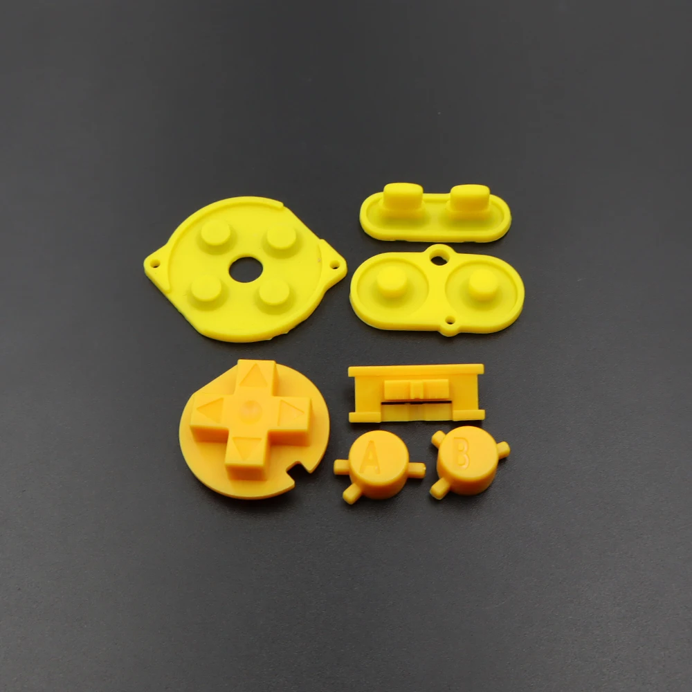 1 conjunto de botões condutores de borracha de silicone e almofadas d de plástico coloridas a b botões liga/desliga teclados para gbc
