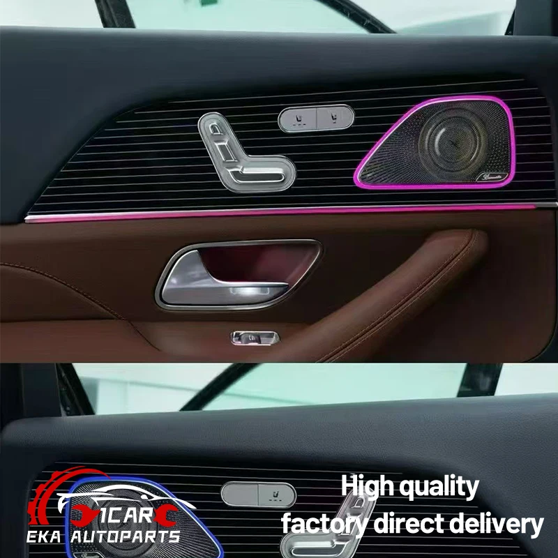 For Mercedes-Benz GLS X167 450 580 2020- Interior Upgrade Maybach Style Piano Black 5-Line Gloss Black Interior Trim 1:1 Luxury