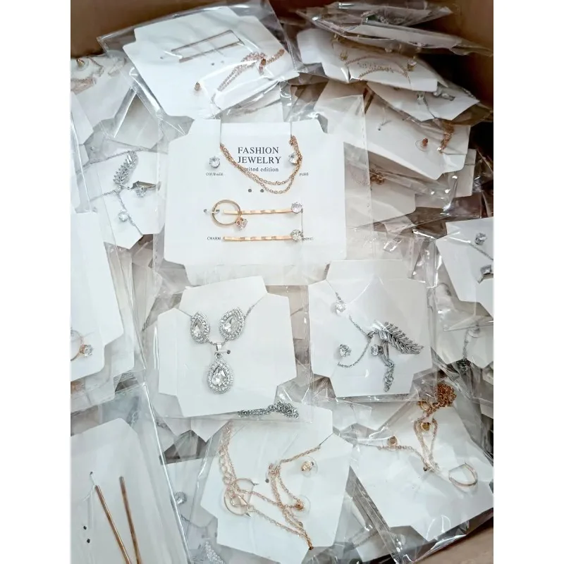 حقيبة مجوهرات مختلطة غامضة عشوائية 1 10 30 50 قطعة أو أزواج بما في ذلك أقراط وخواتم وقلائد أو أساور حزمة هدايا عشوائية #2