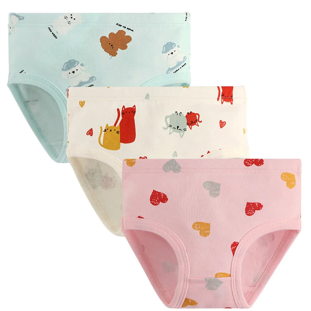 3 قطعة مجموعات سراويل الفتيات الأطفال 100% القطن لينة جميلة الكرتون يونيكورن طباعة الملابس الداخلية للفتيات الملابس الداخلية الملاكم تنفس #4