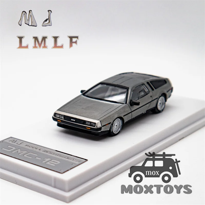 MJ-MODEL x LMLF 1:64 DeLorean DMC-12 Silver-grey Back To The Future Original Car Diecast Model Car