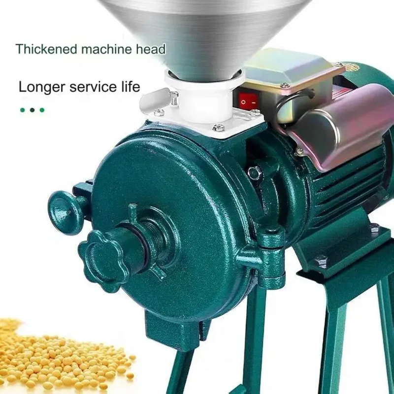 Small Multi-Function Motorized 220V 2200W Best Quality Grain Rice Corn Grinder Wheat Maize Flour Grinding Mill Machine