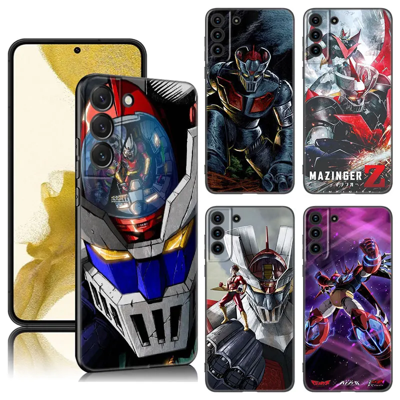 Anime Mazinger Z Phone Case For Samsung Galaxy S23 S21 S20 FE S24 S22 Ultra S10E S10 S9 S8 Plus Black Silicone Cover