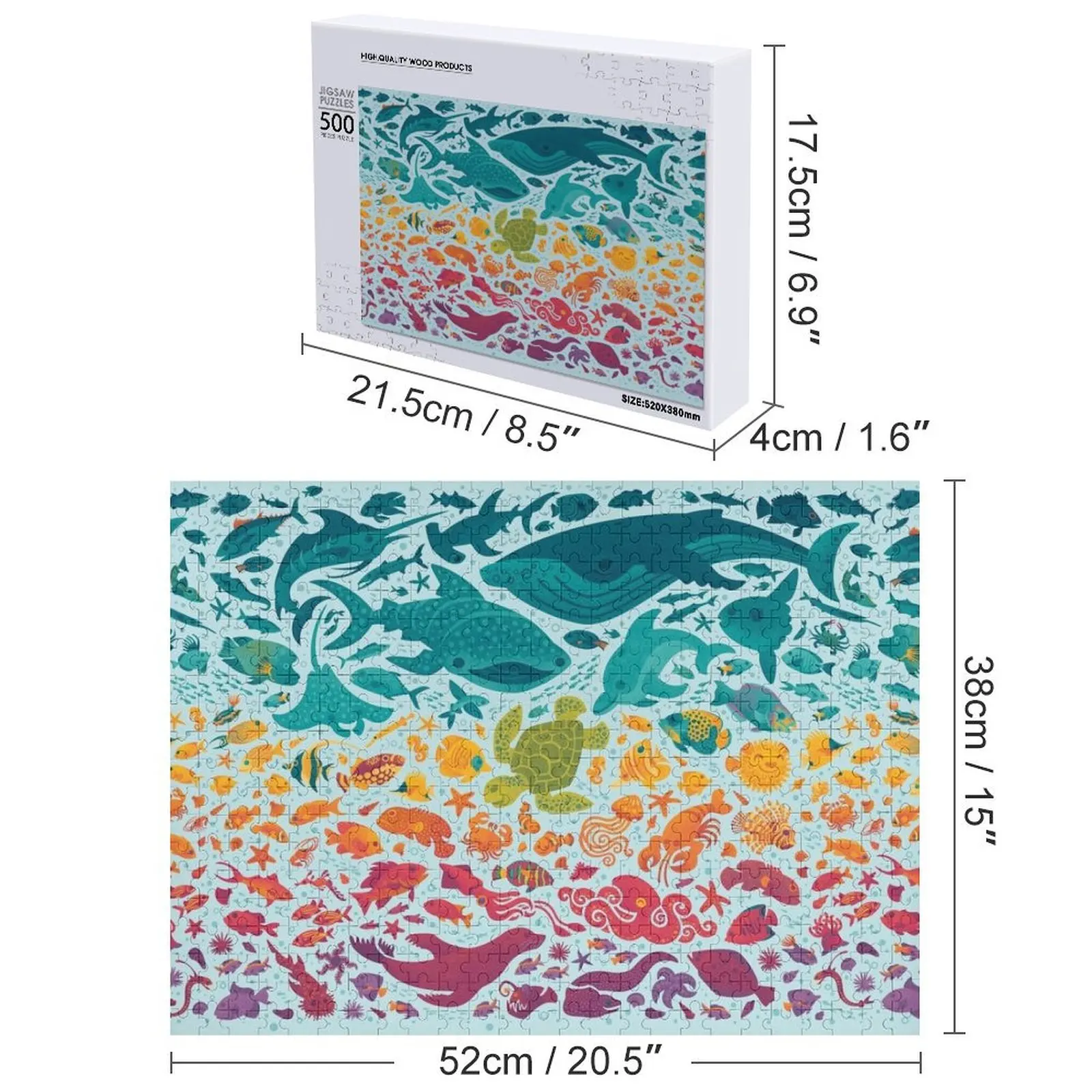 الطيف المائي 2: أحجية الصور المقطوعة باللون الأزرق الفاتح لعبة أطفال ملحقات ديوراما لعبة أطفال مخصصة لغز هدية شخصية