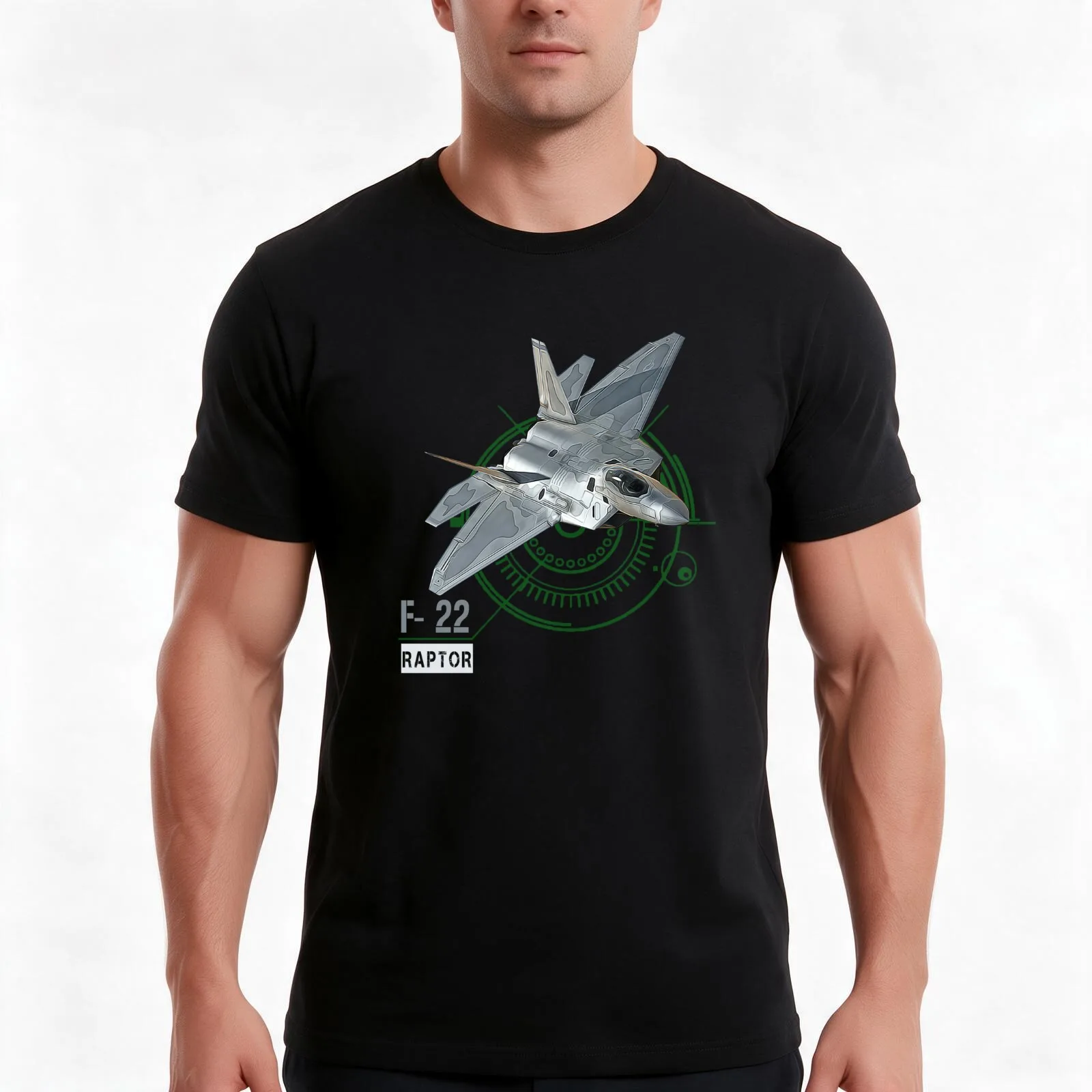 F-22 RAPTOR T-Shirt, Summer Casual Cotton Tee, Oversized Streetwear Tops, Vintage Graphic Print, Loose Fit Short Sleeve