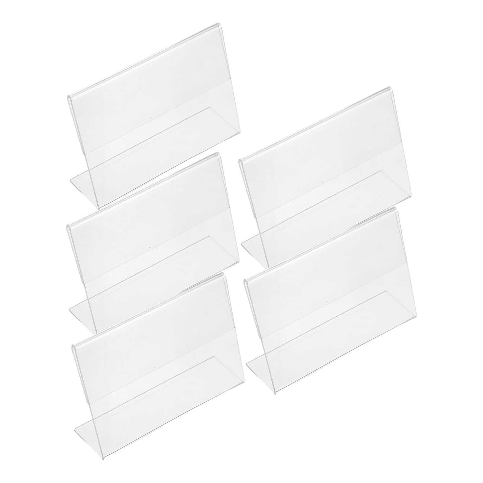 

5pcs Transparent Table Cards Display St Price Tags L Shape Holders Acrylic Label Supermarket Fruit Vegetable Price Board
