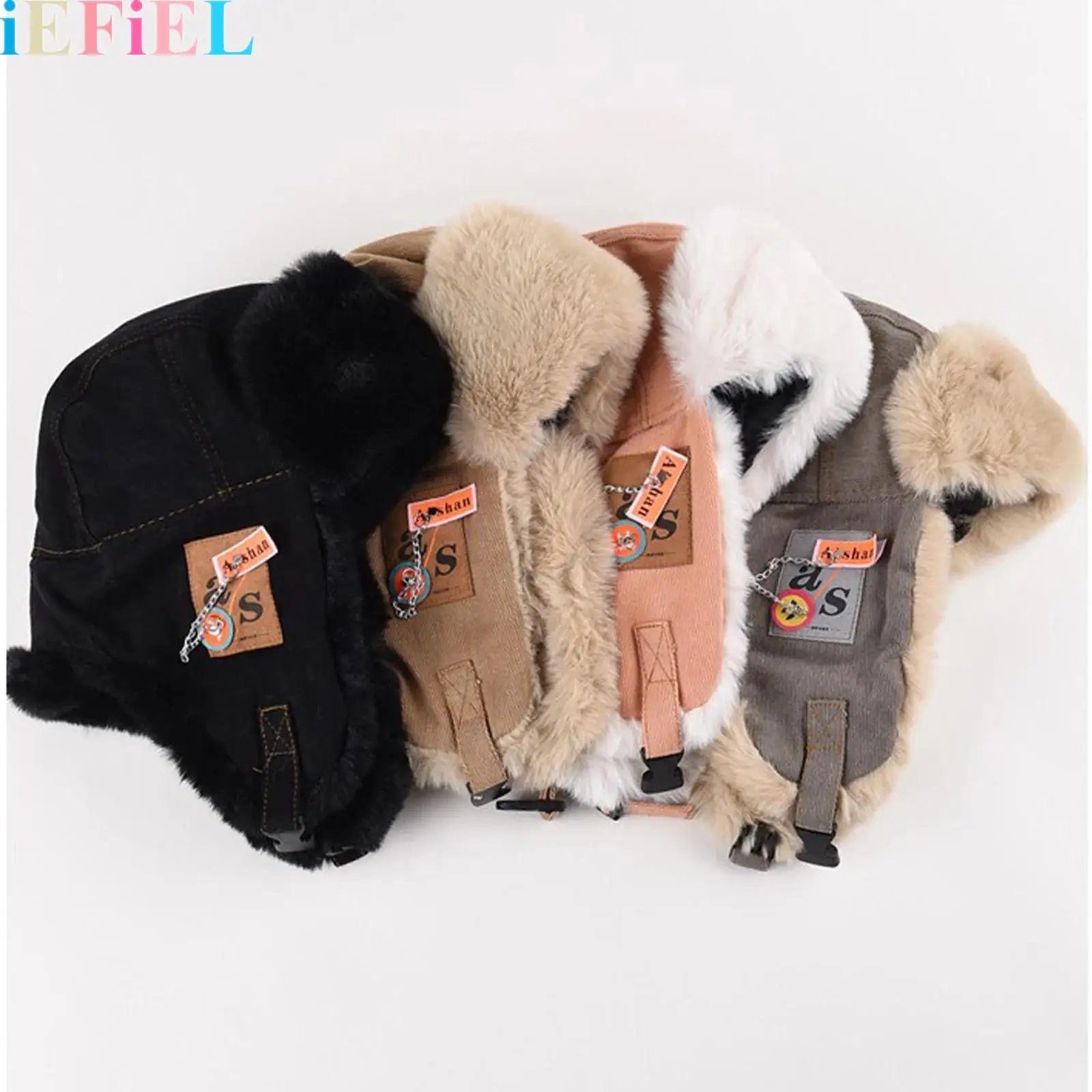 Gorro de aviador térmico cálido con orejeras a prueba de viento para hombre y mujer, gorro de bombardero de piel sintética para esquiar y cazar al aire libre, 1 Uds.