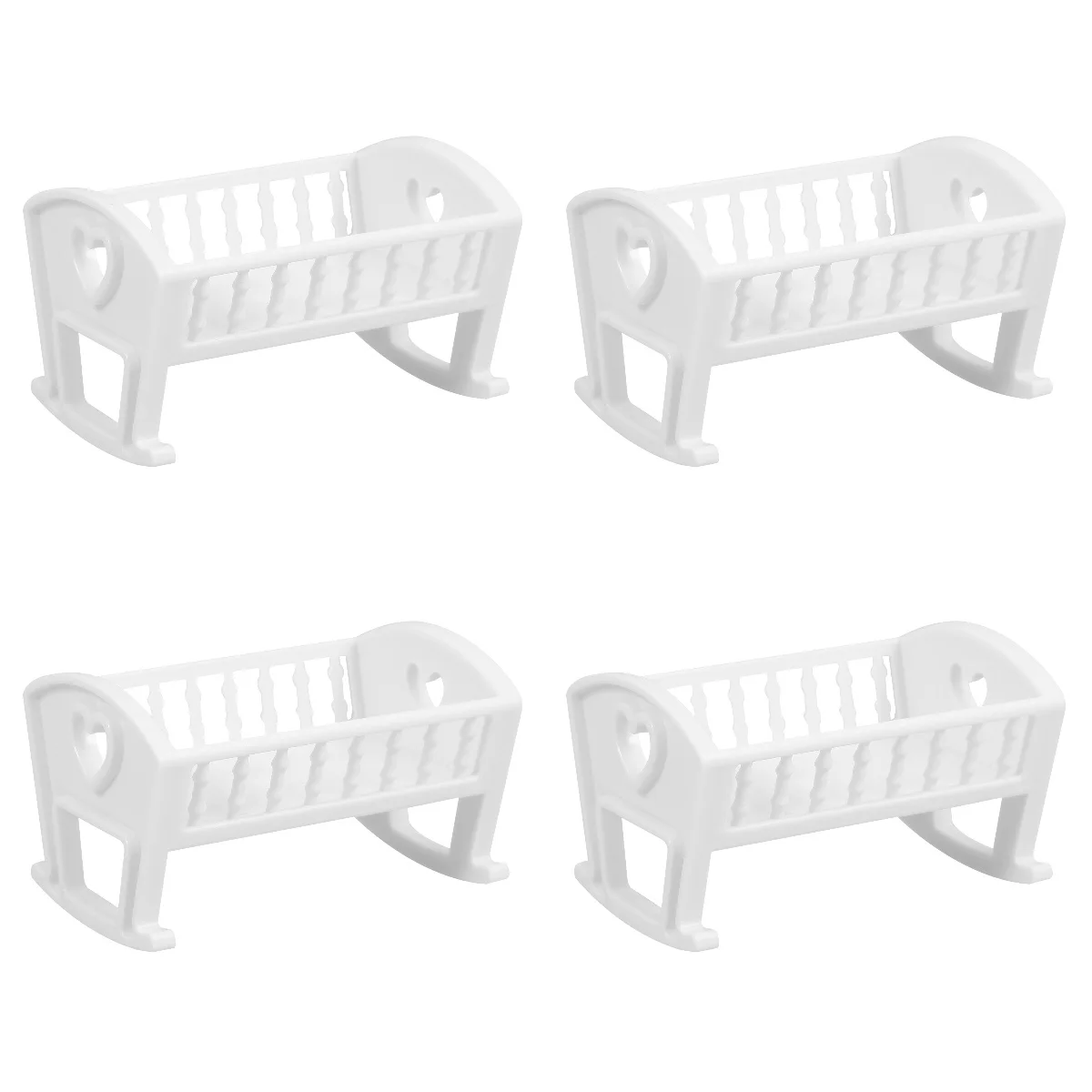 4-pack babybedjes huis klein meubilair minibed ornament miniatuur rekwisieten wit model