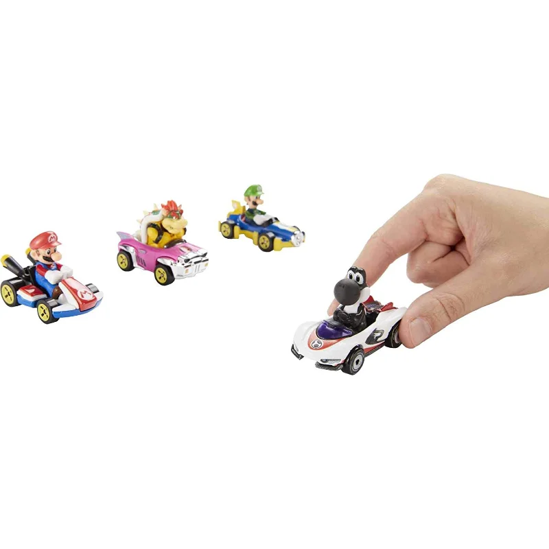 Hot Wheels GWB36 Mario Kart Vehicle 4-Pack Set Fan-Favorite Characters 1:64 Alloy Car Model Die-Cast Toy Cars Kids Gift Box