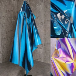 Sapphire TPU Gradient Mirror Gloss Wrinkle Resistant Three-dimensional Silhouette Background Creative Clothing Designer Fabric
