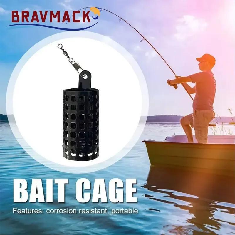10pcs New Round Square Fishing Feeder Cage Fishing Tackle Fishings Lure Cage Portable Stainless Steel Trap Bait Basket image 6