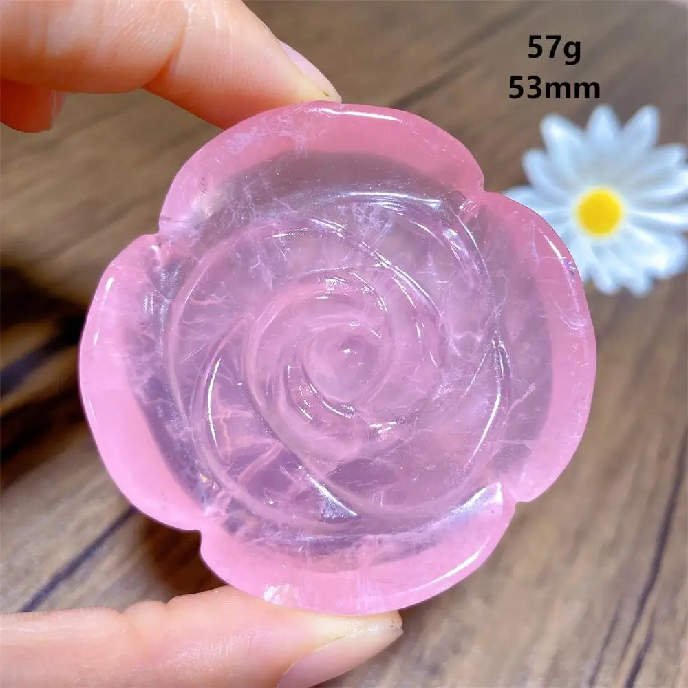 

Natural Rose Quartz Handcarved Rose Flowers- Natural Crystal Energy Suitable For Romantic Home Decor Valentine's Day Present