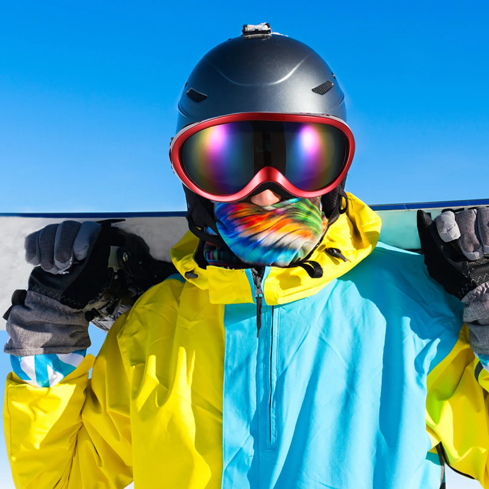 

1Pair Premium Uv Protection Ski Goggles for Adults Fashion Design Anti-Glare Sports Eyewear for Skiing Cycling Mountaineering