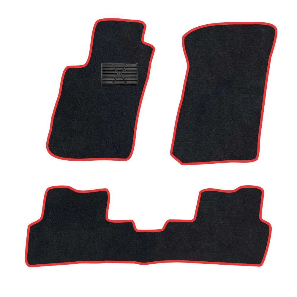 

Автомобильный коврик для Chevrolet Aveo Sail Sonic 2023-настоящее 310C Optra из полиэстера и замши, противоскользящая черная подложка, красная переплетная отделка
